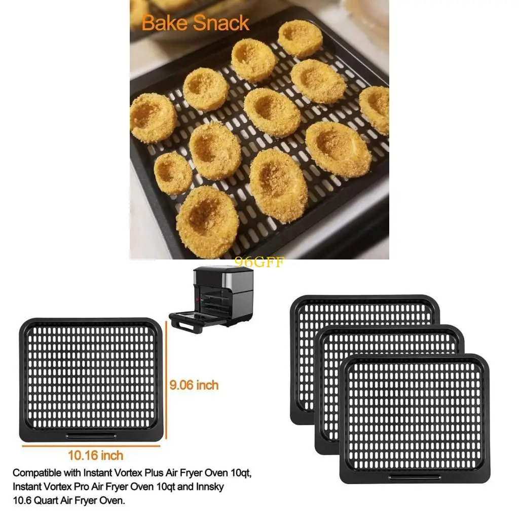 96GF 3Pieces Replacement Grill Pan Crisper Plate Replacement Basket Air Fryer