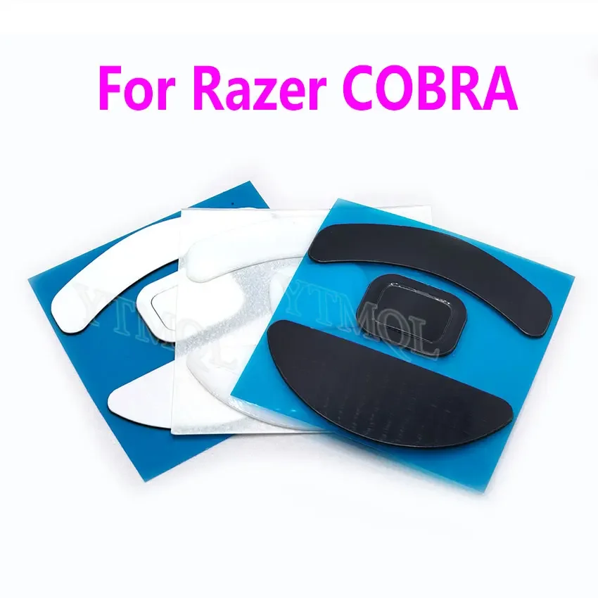 1Sets Mouse Feet Skates For Razer COBRA Wired Version Replacement Glide Feet Pads White Black Mouse Sticker Connector view 2