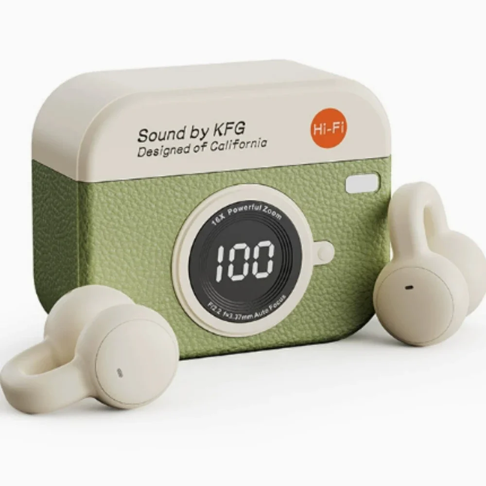 Wireless Bluetooth Earbuds Noise Canceling Clip Ear Headphon