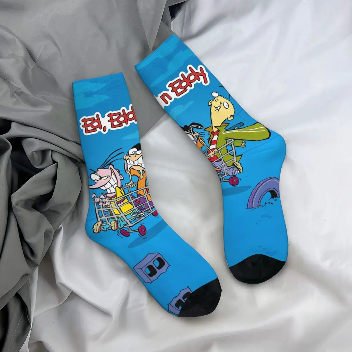 Poster Men\'s Socks Retro Harajuku Ed, Edd n Eddy Cartoon Street Style Novelty Pattern Crew Sock