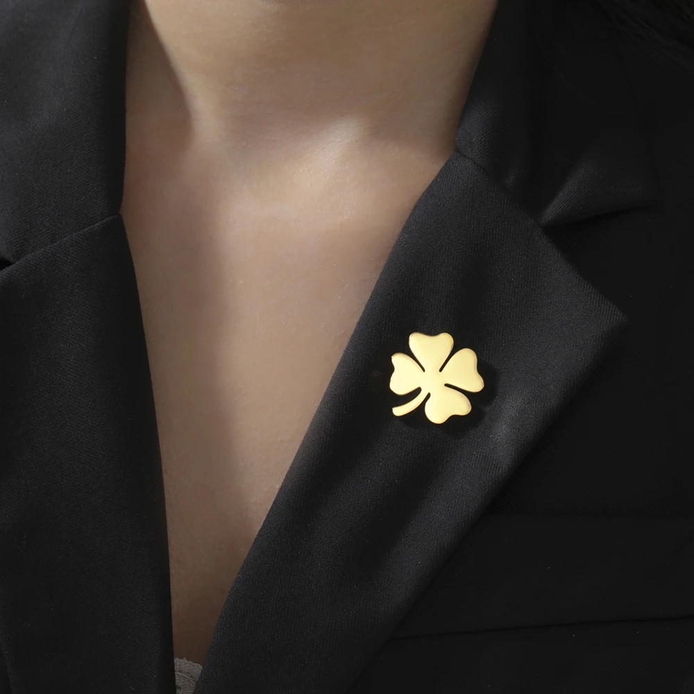 Dawapara Shamrocks Clover Brooch Pins Trinity Knot Irish Good Luck Symbol St Patricks Day Stainless Steel Jewelry - view 5