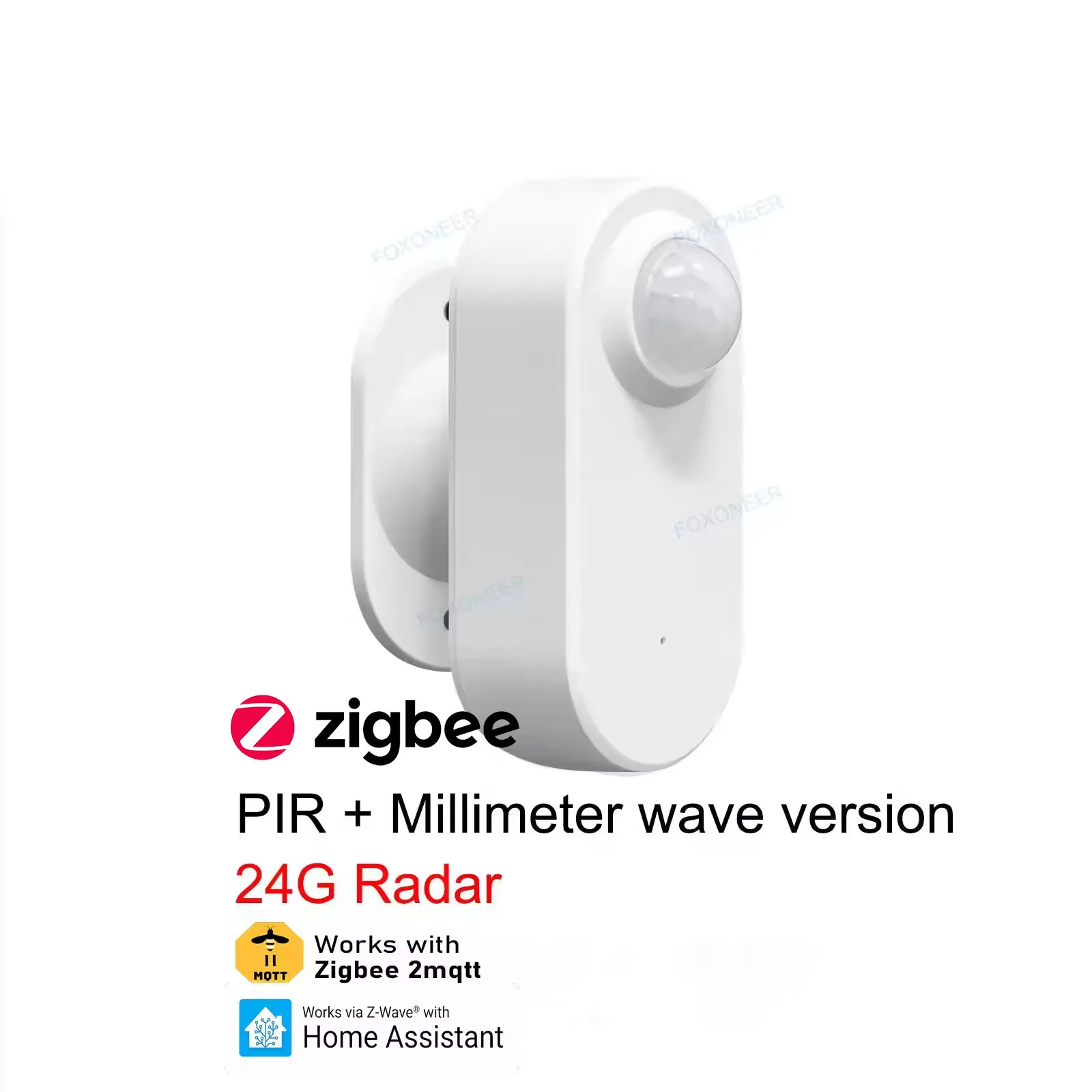 Tuya Anwesenheitssensor Smart Zigbee 24G mmWave-Radar + PIR, Helligkeitserkennung, Batteriebetrieb, unterstützt Zigbee2mqtt Home Assistant