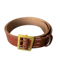 WW2 Retro Belt Golden Button Metal Material Pure Leather Belt Re-carving World War II Equipment Sport Belt Gold