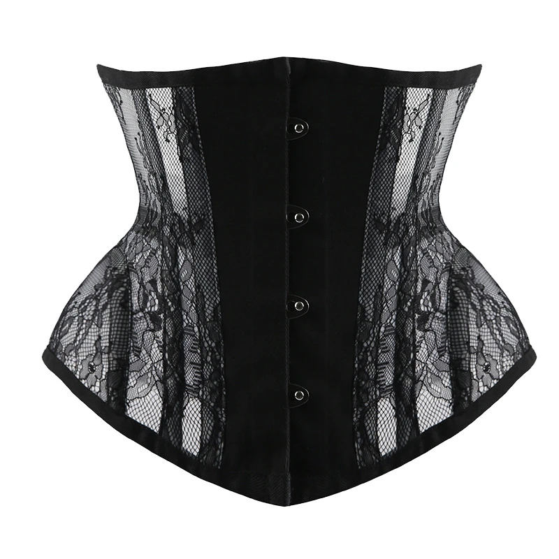 

New Lace Hourglass Waist Corset Women Body Shaper Waist Trainer Gothic Black Underbust Corset Sexy Slimming Belt Girdle Bustiers