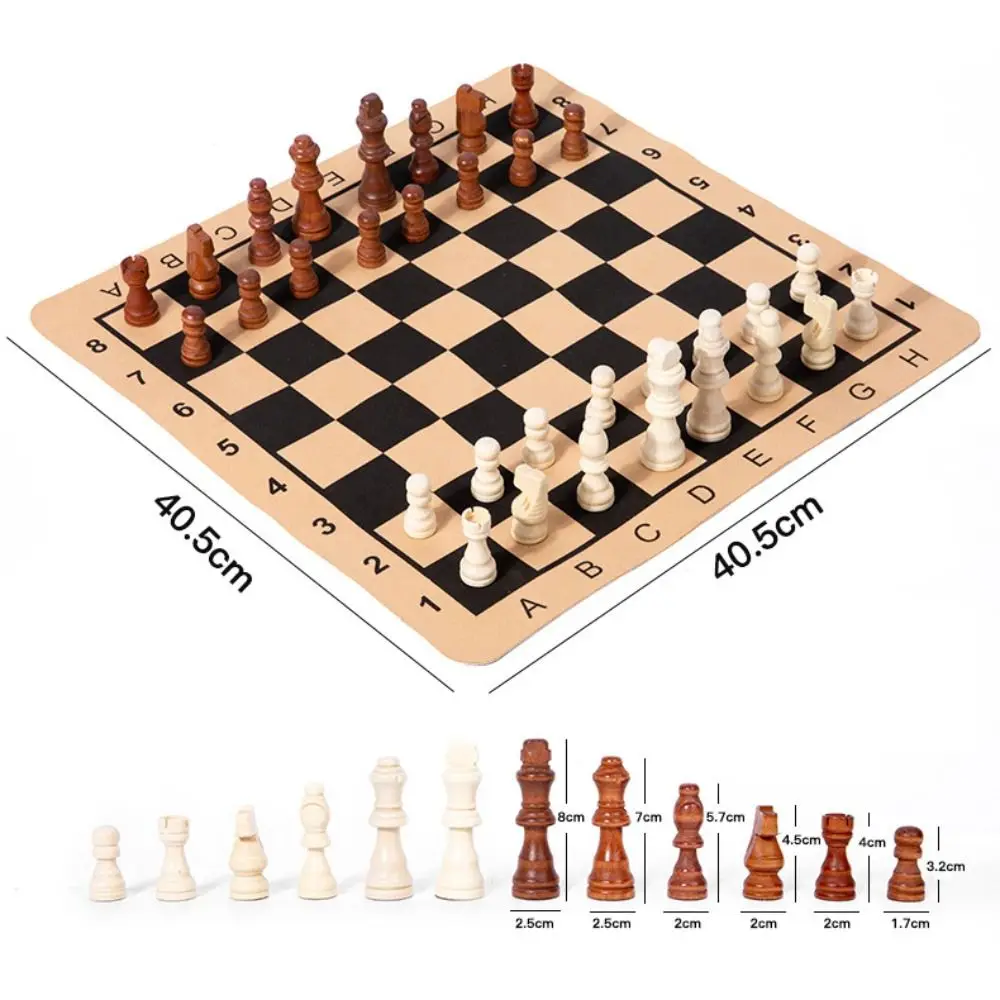 Schachbrett aus massivem Holz, internationales Schach, magnetisch, faltbar, pädagogisches Schachspiel-Set, zarter Standard