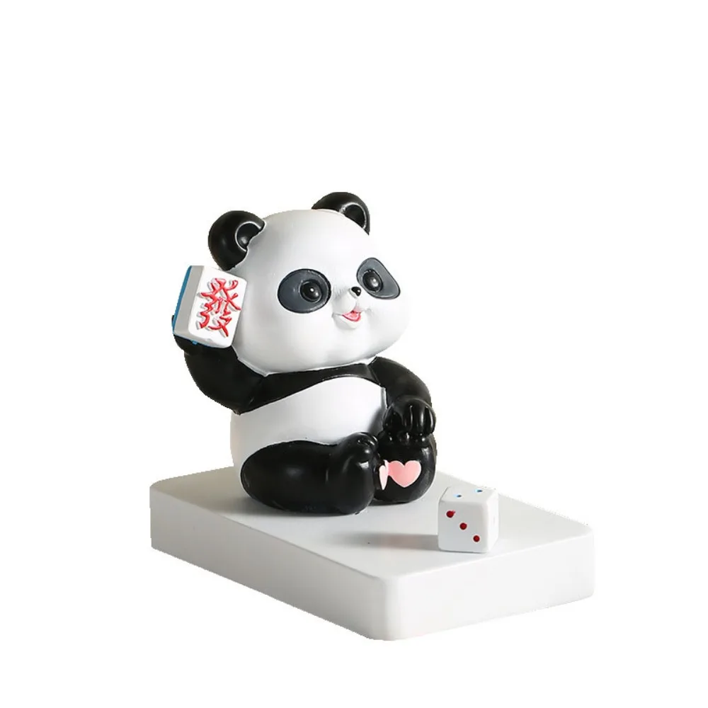 

Panda Figurines Panda Phone Holder Resin Flat Bottom Cartoon Phone Stand Holder Free You Hands Stable Mobile Phone Bracket Gift