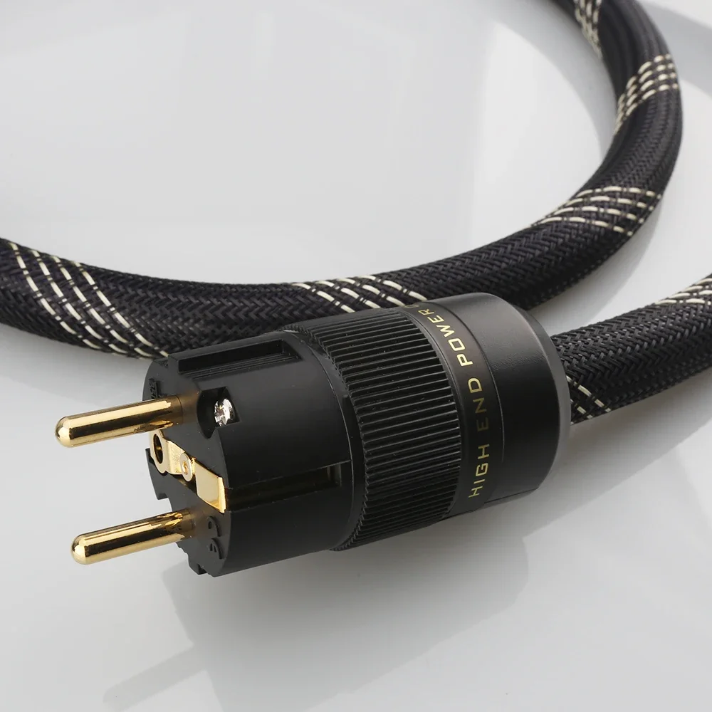 P103+DW30 HI-End Audio Grade OFC Copper Schuko Power Cord Cable HIFI AC Mains Power Cable EU Schuko Power line