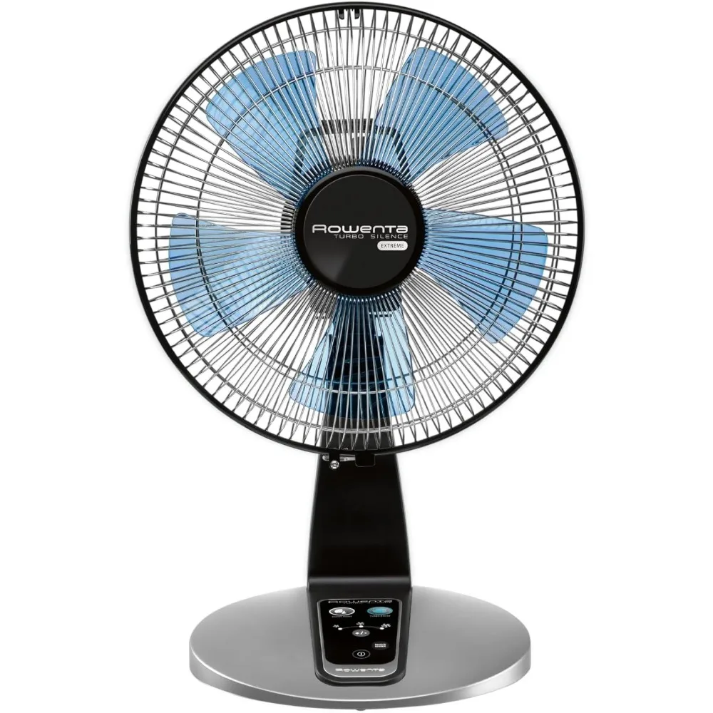 

Desk Fan, Turbo Silence Table Fan with Remote, 18 Inches, Ultra Quiet Fan for Bedroom, Oscillating, Portable, 5 Speeds