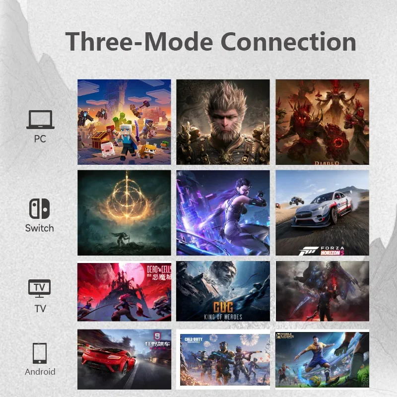 WOOKING V10 Wu Kong Wireless Gaming Controller Gamepad Dual Hall löst Joysticks 3-Modus PC Switch Android TV Bluetooth 2,4G aus