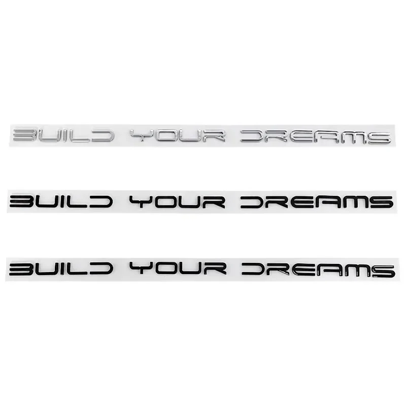 3D ABS Build Your Dreams Car Trunk Logo Badge Emblem Decals Sticker For BYD Dolphin Seal Han Tang EV Song Yuan Plus Atto 3 Qin