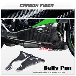 Real Carbon Fiber Motorcycle Lower Bottom Panel Belly Pan Fairing Cowling Cover For KAWASAKI NINJA ZX6R ZX-6R ZX-636 2024