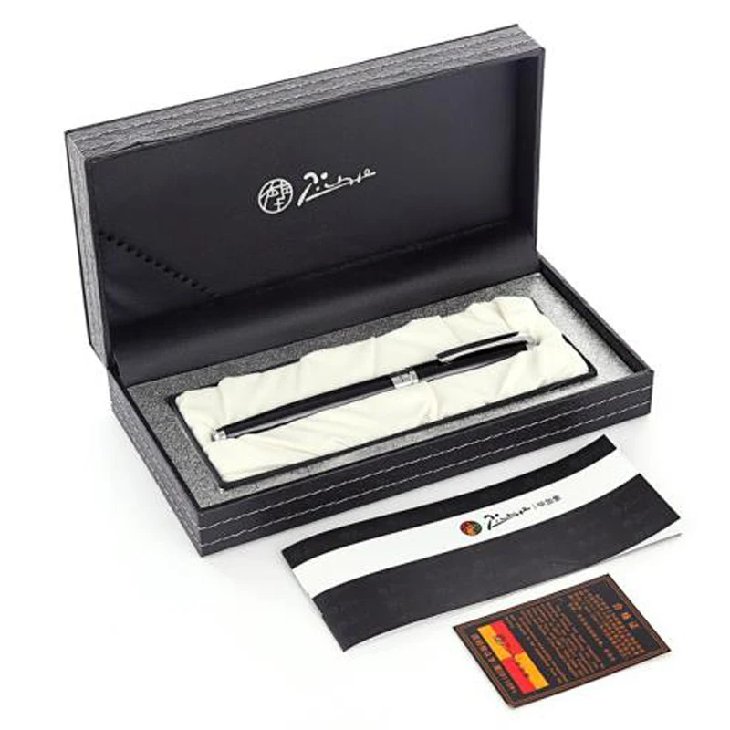 Picasso Pimio 918 Dreamy Polka Shining Black Roller Ball Pen Silver Trim Refillable Ink Pen Luxurious Writing Gift Pen Set