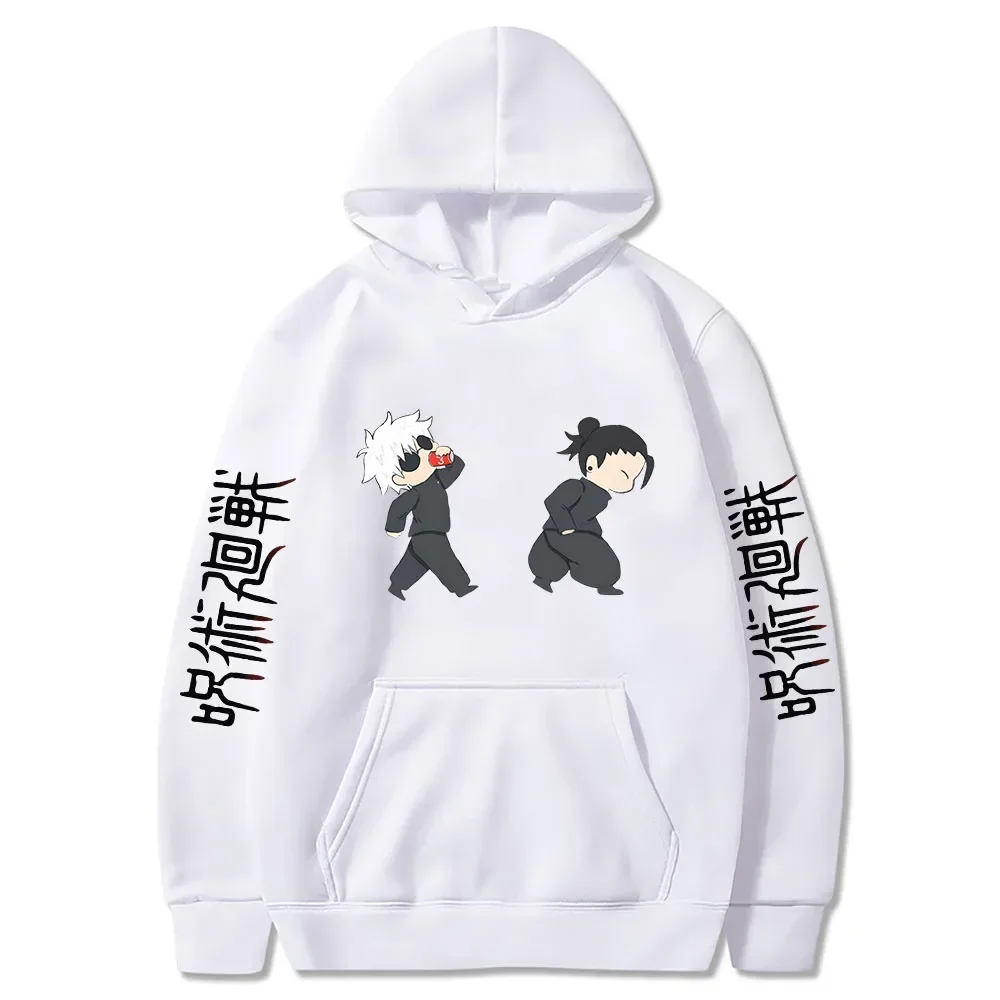 Jujutsu Mannelijke En Vrouwelijke Kaisen Anime Hoodies Cartoon Satoru Gojo Schattige Truien Bedrukt Truien Plus Size Casual Herfst Winter