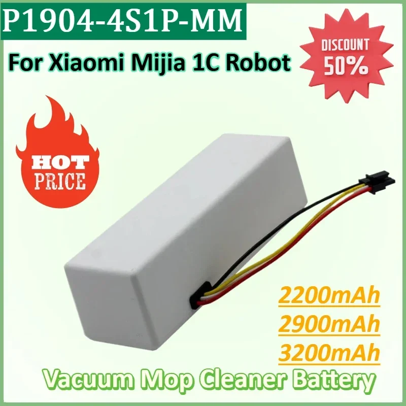 

STYTJ01ZHM 14.4V 3200mAh 18650 Battery P1904-4S1P-MM for Xiaomi Mijia 1C Robot Vacuum Mop Cleaner Battery Accessories