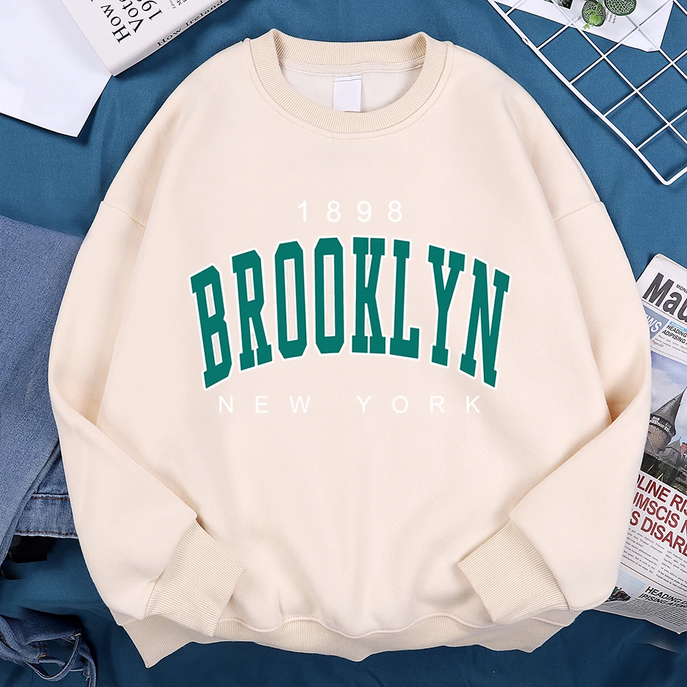 1898 Brooklyn New York Printing Clothes Man Pullover Fleece Sweatshirt Fashion Casual Loose Hoody Autumn Cartoon Women Hoodie