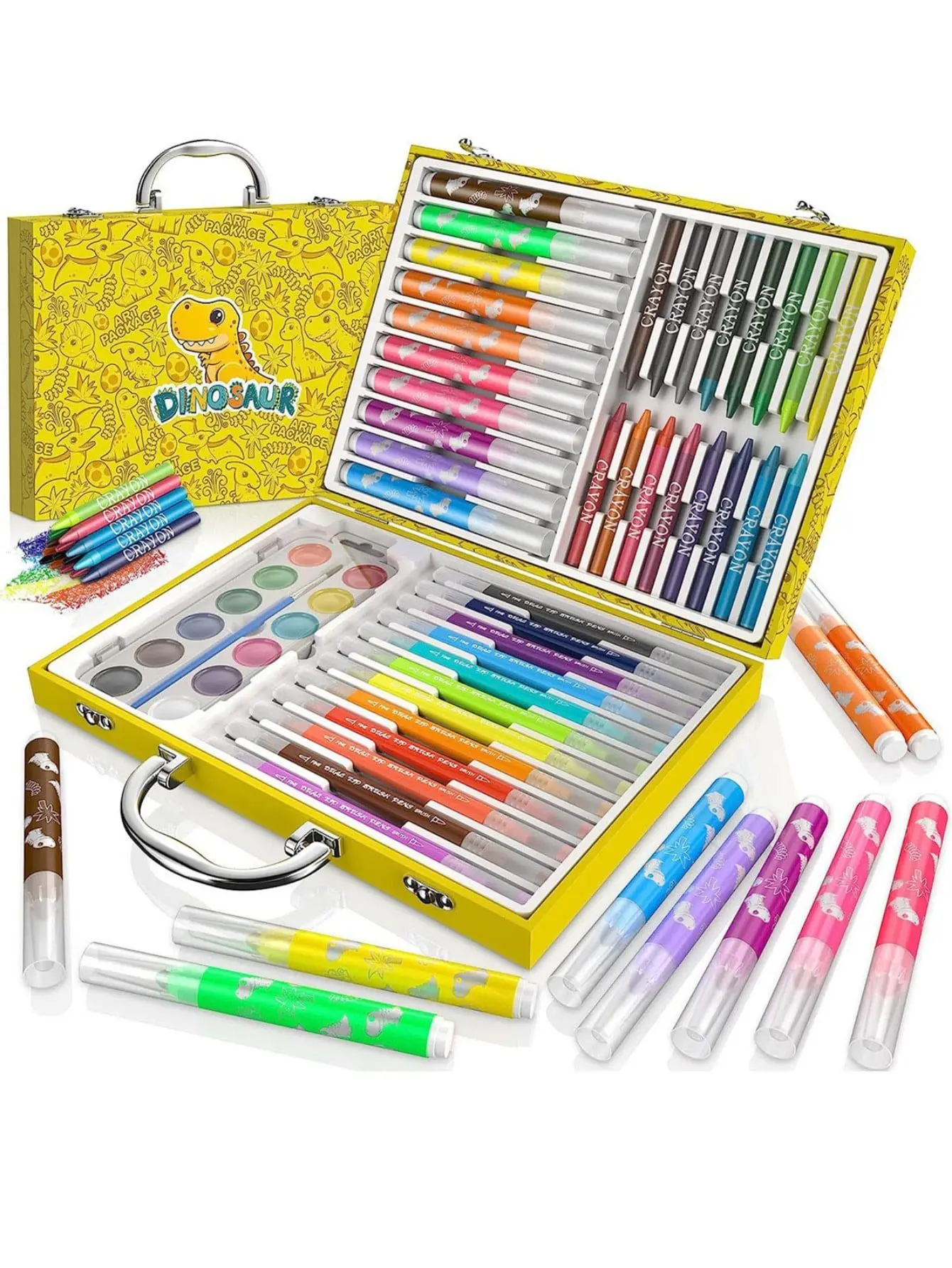 

High-quality box. Every child is a little artist! Dinosaur Art Box-Dinosaur art kits are included in this portable,