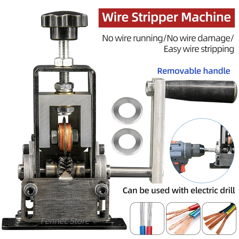 Manual Wire Stripping Machine Tools Copper Cable Scrap Recycle Alloy Steel Cable Peeling Stripper Machine