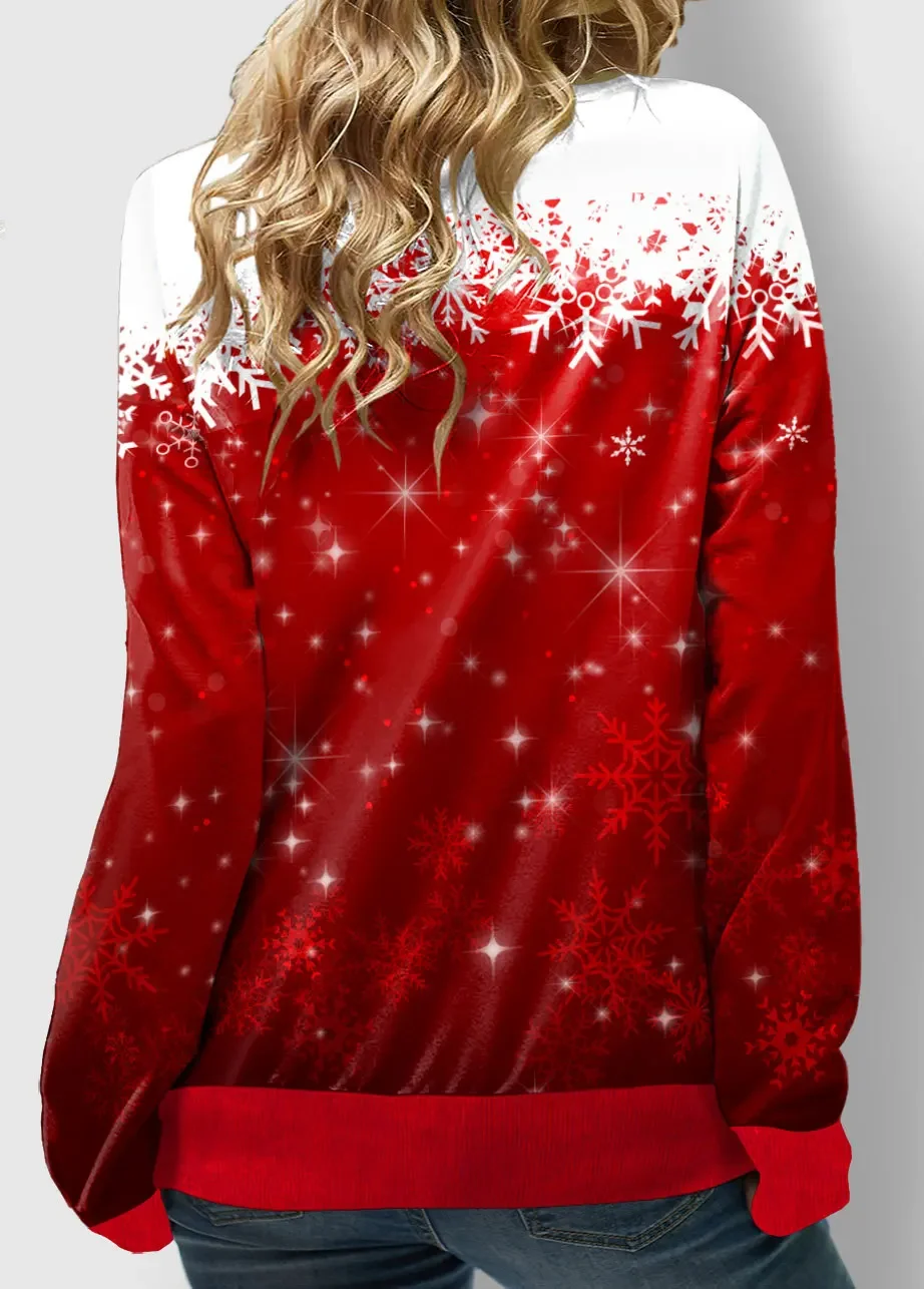 Women's Sweatshirt 3D Prints Christmas Theme Kawaii Graphics Long Sleeve T Shirt Casual Loose Fit O Neck Tee Long Sleeve Tops