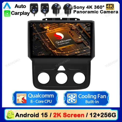 Android 15 Radio del coche para Dodge Ram 1500 2500 3500 2013 - 2018 inalámbrico Carplay Auto reproductor de vídeo Multimedia 4G WIFI 2DIN QLED BT