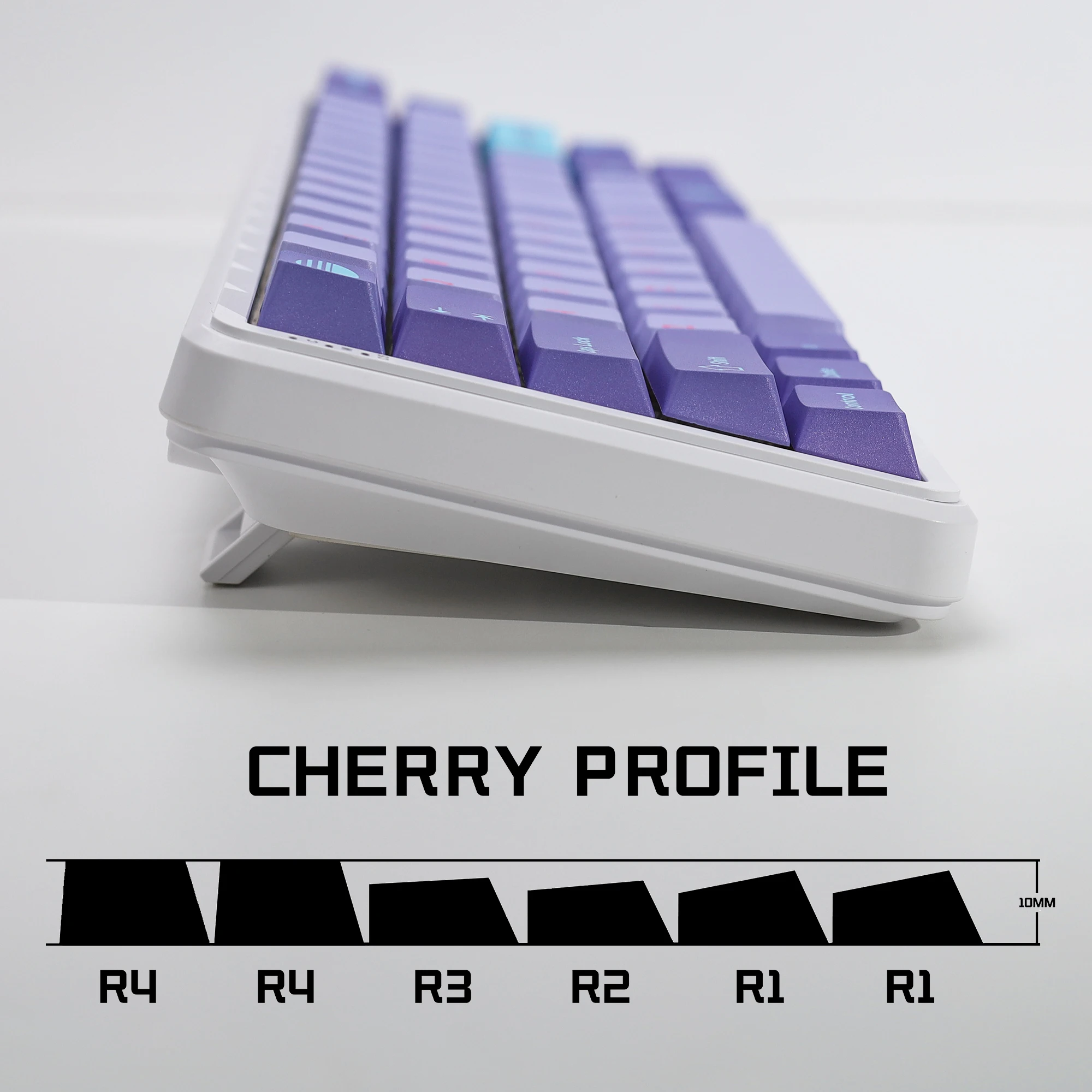 KBDiy GMK Keycaps Retro GMK Vaporwave Cherry Profile PBT Alice Keycap für 75 % magnetische Schalter Gaming Mechanisches Tastatur-Kit – Detail 3