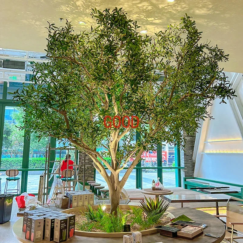 Simulated olive tree large-scale floor-to-ceiling green plants indoor  outdoor landscape bionic fake tree decorative landscaping