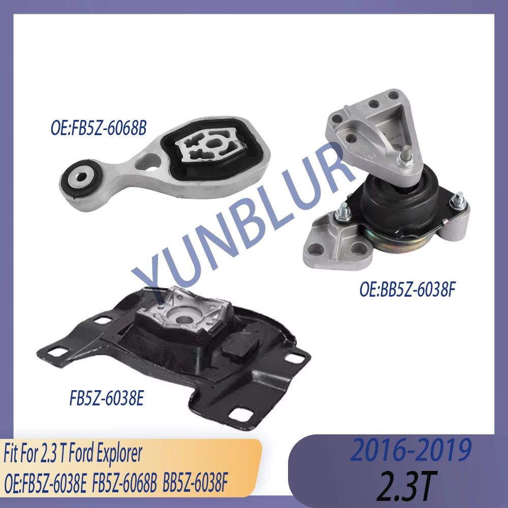 3Pcs Engine Mount Transmission Support Kit Fit 2.0 T 2012-2015 2.3 T 2012-2019 GAS For Ford Explorer FB5Z-6038E BB5Z-6038F