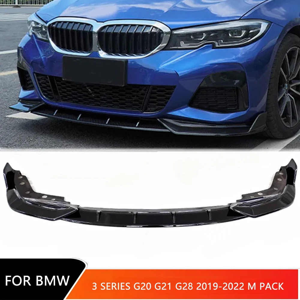 

For BMW 3 Series G20 G21 G28 2019-2022 M Pack Car Sports Front Lip Sports Bumper Spoiler Splitter Diffuse Modified Body Kit