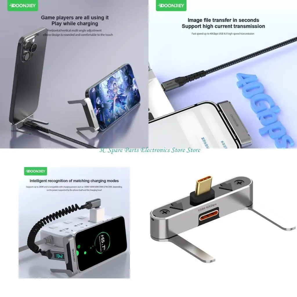 SZ Compacted USB 4 Multiple Port Adapter With 8K Video 240W Power Delivery Charging And Foldable Phone Holder for Gaming Office