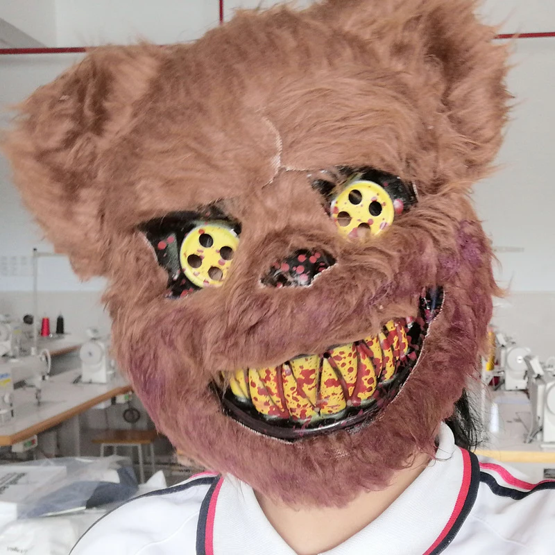 Bloody Plush Rabbit Masks Horror Head Cover Bear Cosplay Mask Dance Prom Costume Headgear Props Dance Horror Halloween Party - Image 6