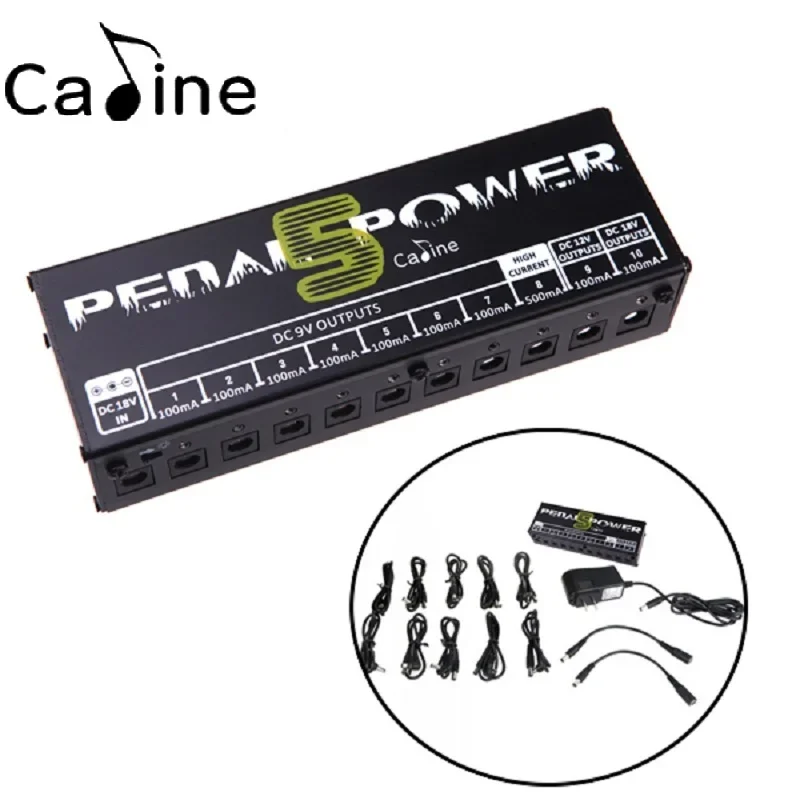 

CP-05 Guitar Effect Pedals Power Supply Ten Isolated Outputs (9V, 12V, 18V) Voltage Protection with Cables