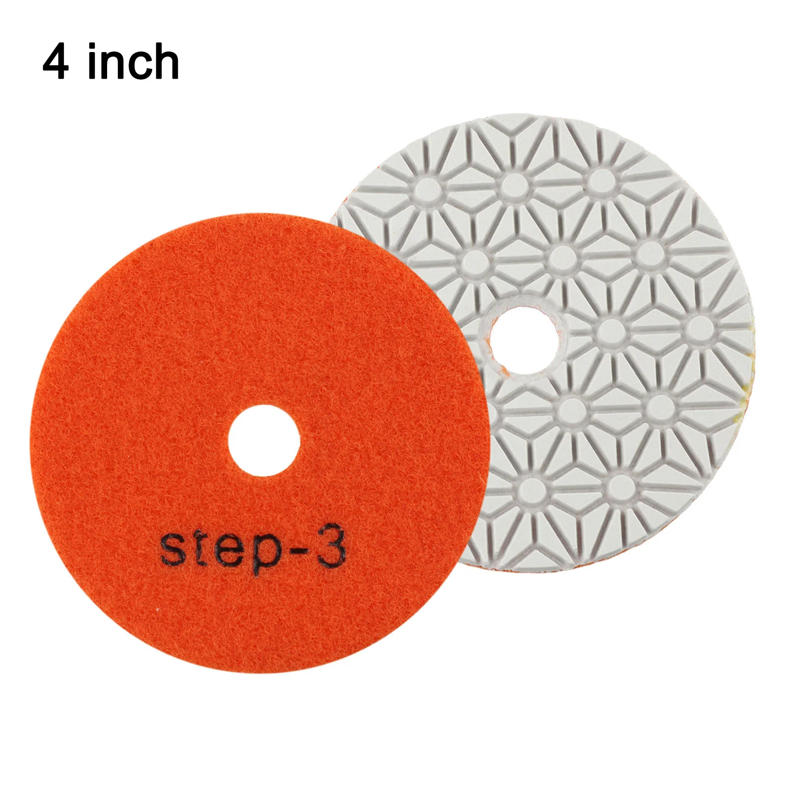 2PCS 4 Inch Wet Dry Polishing Pads 3 Step Set For Granite Marble Concrete Stone Grinding And Finishing Tool