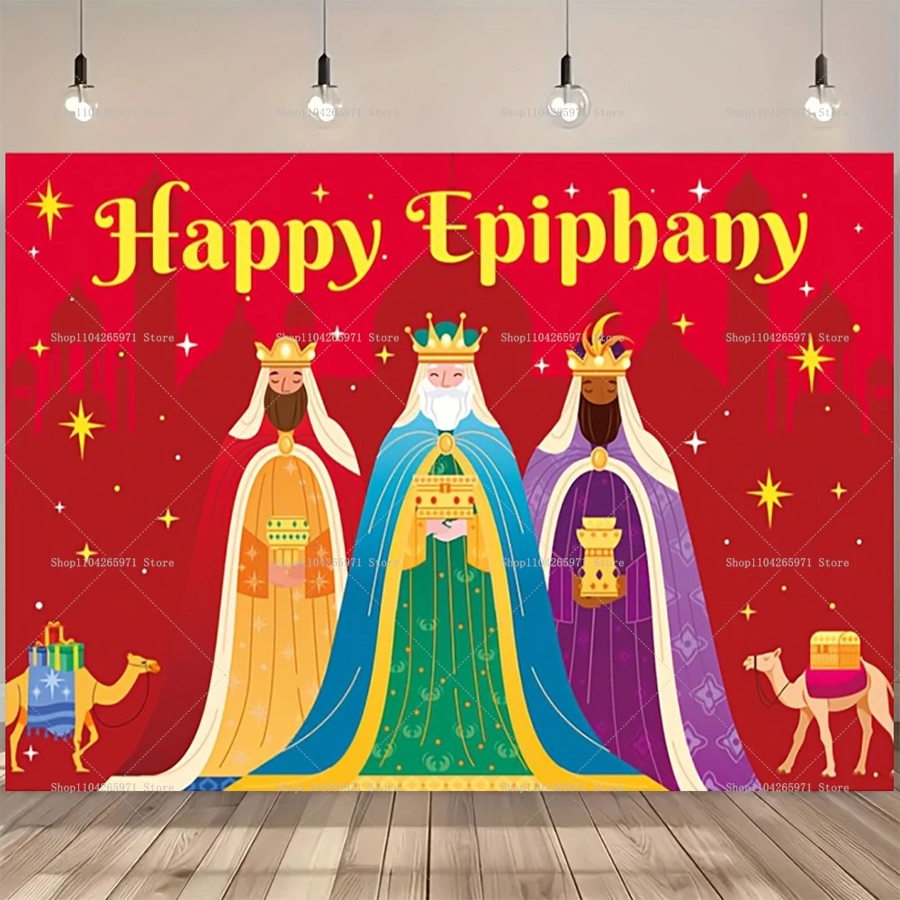 إسبانيا ثلاثة الملوك خلفية ثلاثة الحكماء الرجال الدين ديكور حفلة راية يوم العرض هدية لليسوع الرضع المقدس #6
