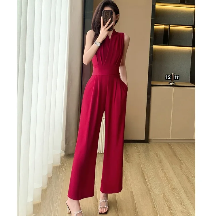 Estate coreana Sle Design Sense Small ence Pantaloni a vita con cravatta Pantaloni larghi a vita alta dimagranti Faion Dr