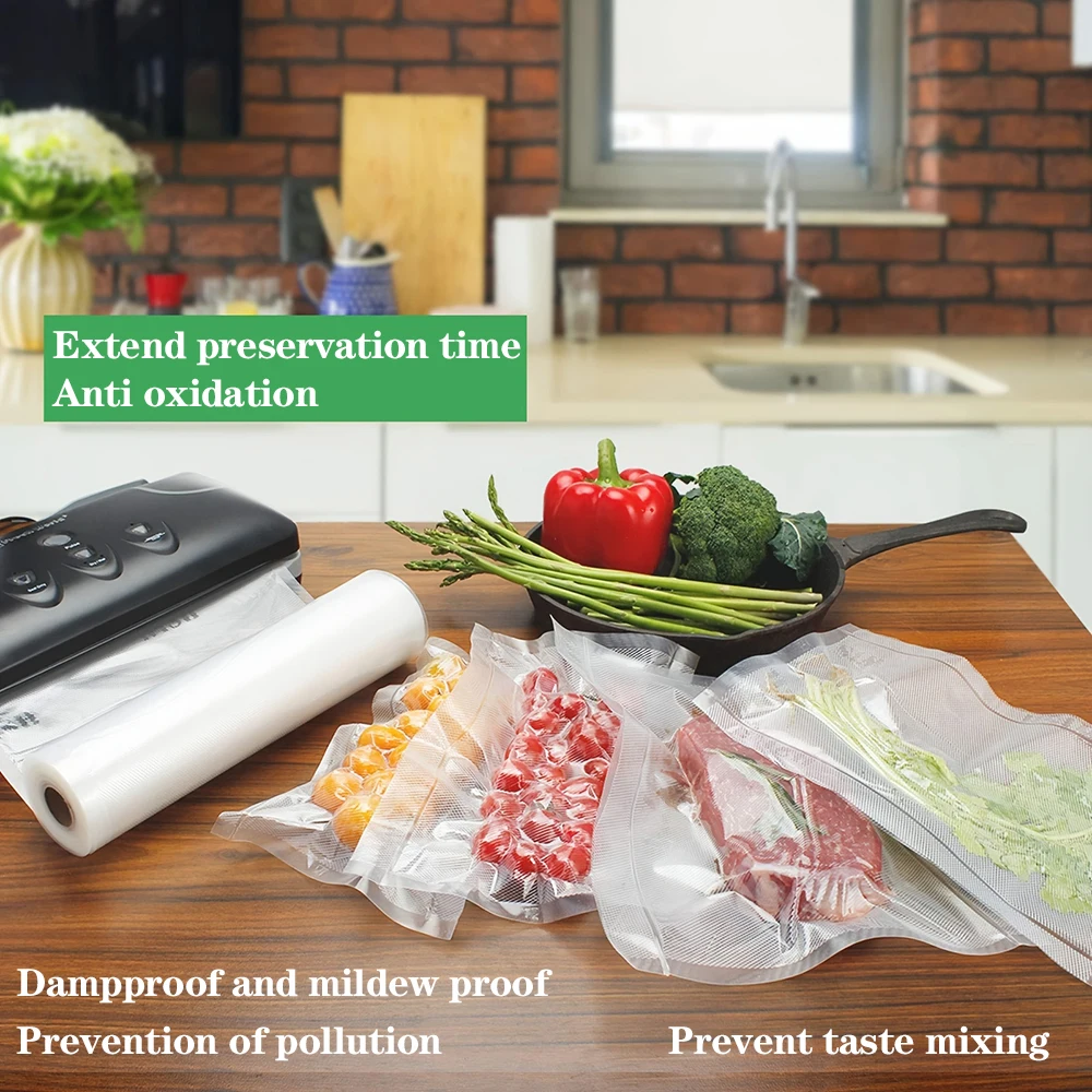 500cmRoll Vacuum Sealer Bags,Food Vacuum Storage Bags,vacuum Compression Bags,bpa Free, For Sausages,meat, Fruits,and Vegetables