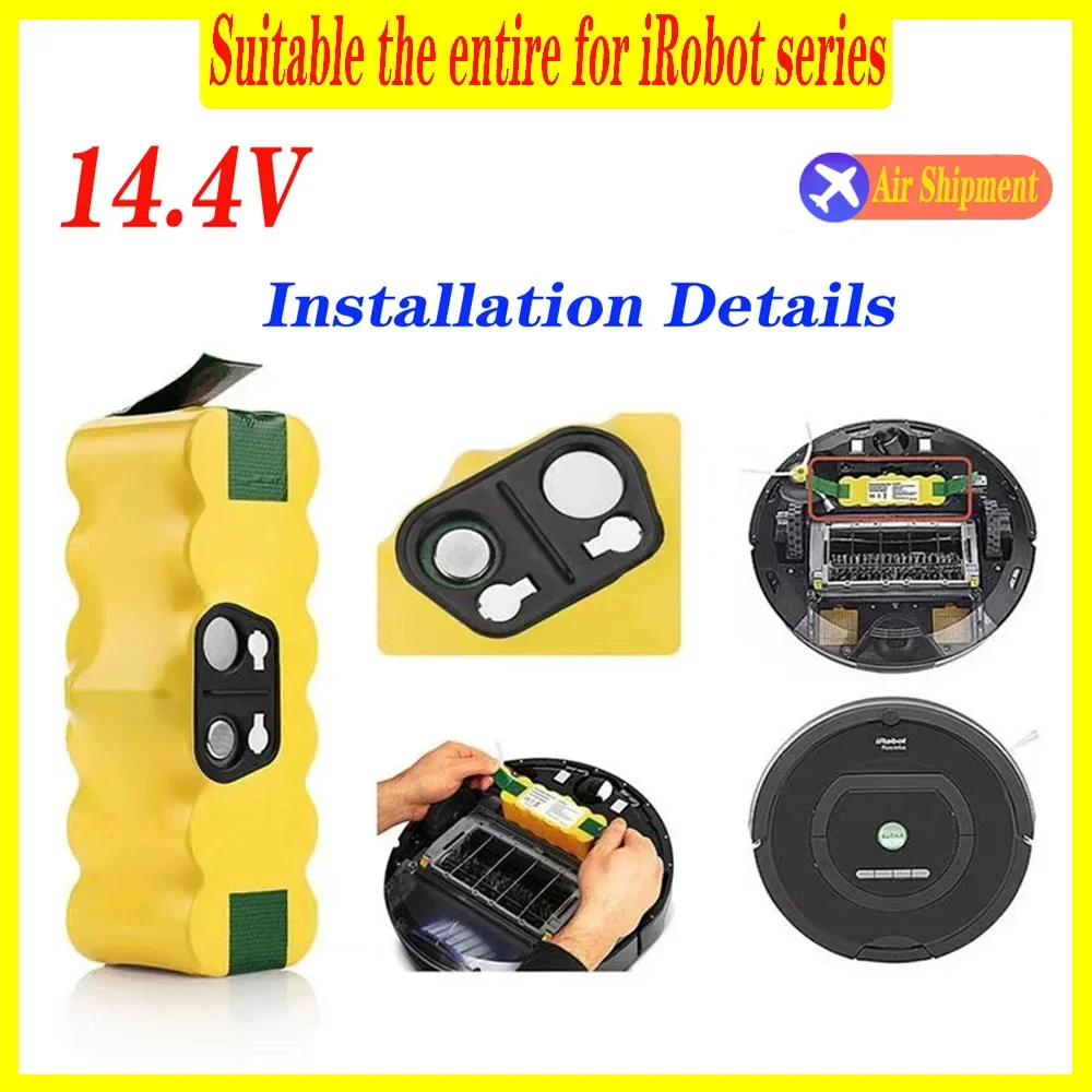 14.4V Battery For iRobot Roomba 6000mAh Battery For iRobot Roomba 500 600 700 800 900 series 14.4 V 620 650 770 780 580 Battery