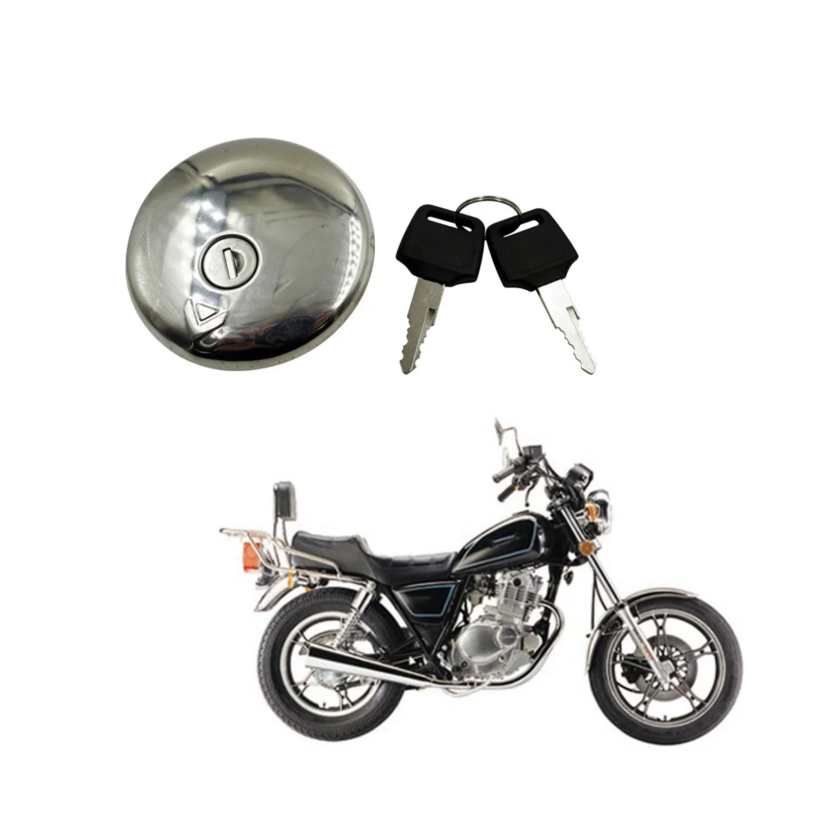 Blocco coperchio tappo serbatoio carburante moto con 2 chiavi per Suzuki GN250 GN125 GN 125 250