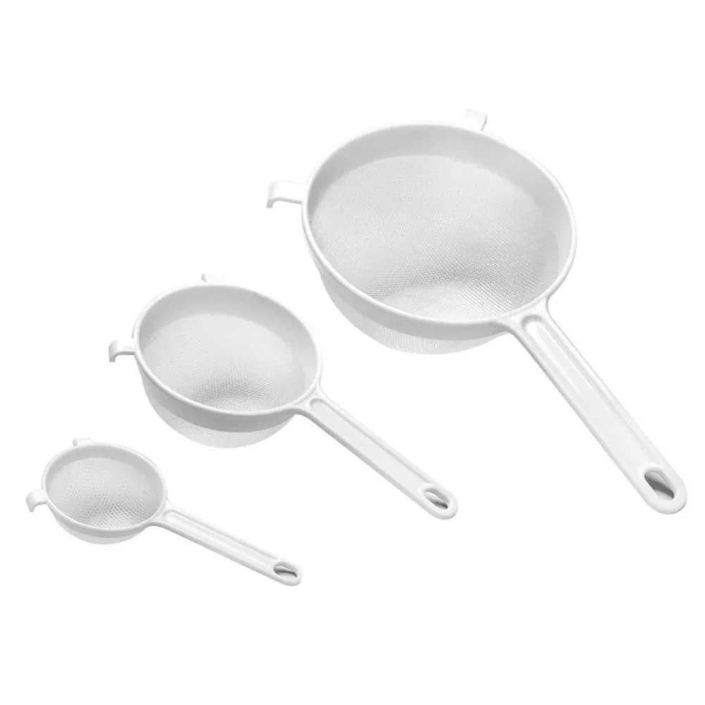 Kitchen Nut Milk Filter Handheld Plastic Sieve Tea Strainer Flour Sifter Filter Coffee Filter Colanders Kitchen Tools