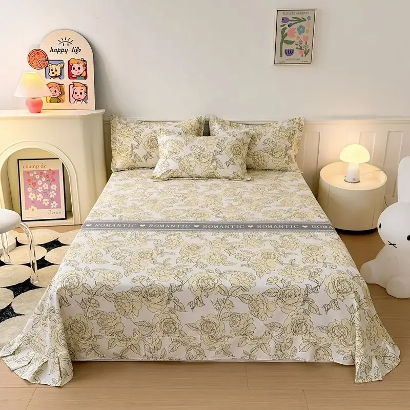 Scandinavian Style 100% Cotton Flannel Bed Sheet Set Single Piece Thickened Soft Warm Winter Bedding With Various Patterns - view 4