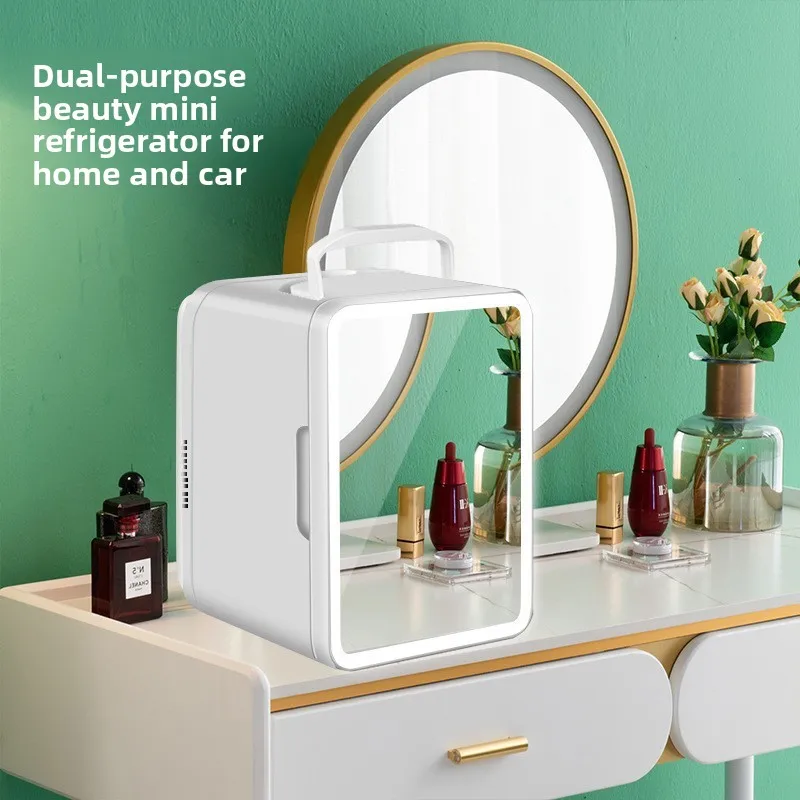 Summer car refrigerator mini multi-functional portable beauty makeup mirror small refrigerator car home 4L refrigerator