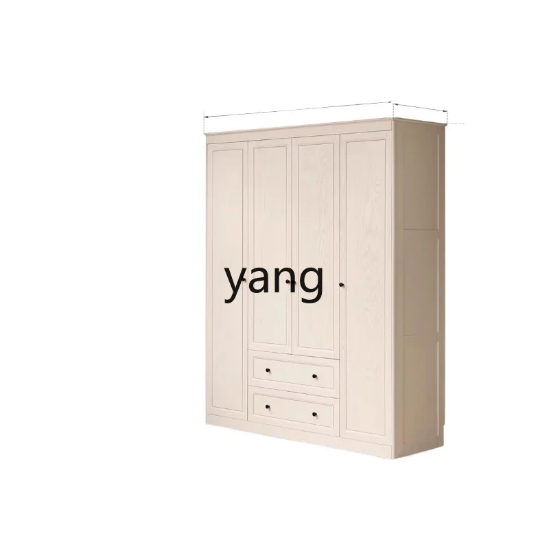 Ltt Solid Wood Wardrobe Black Open Door Wardrobe Bedroom Oak Locker Home