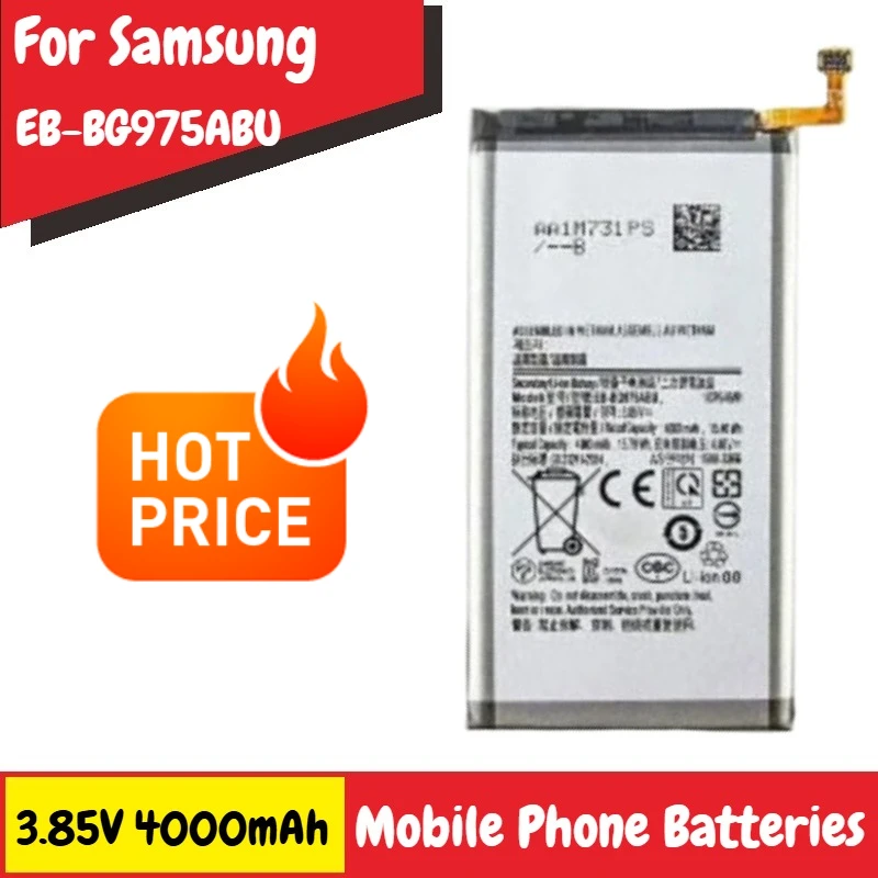 

3.85V 4000mAh Battery EB-BG975ABU for Samsung Galaxy S10 Plus S10+ G9750 SM-G975F/DS SM-G975U/W Mobile Phone New High Quality