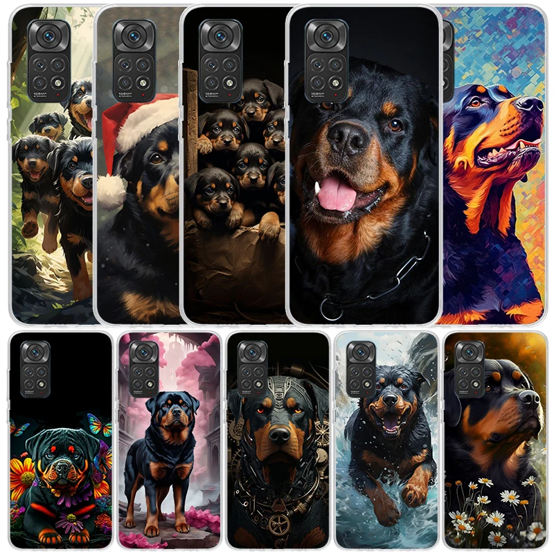 Rottweiler Dog Rottie Silicon Call Phone Case For Xiaomi Redmi Note 13 12 12S 11 11S 10 10S 11T 11E Pro Plus 9 9S 9T 8 8T 7 Cove