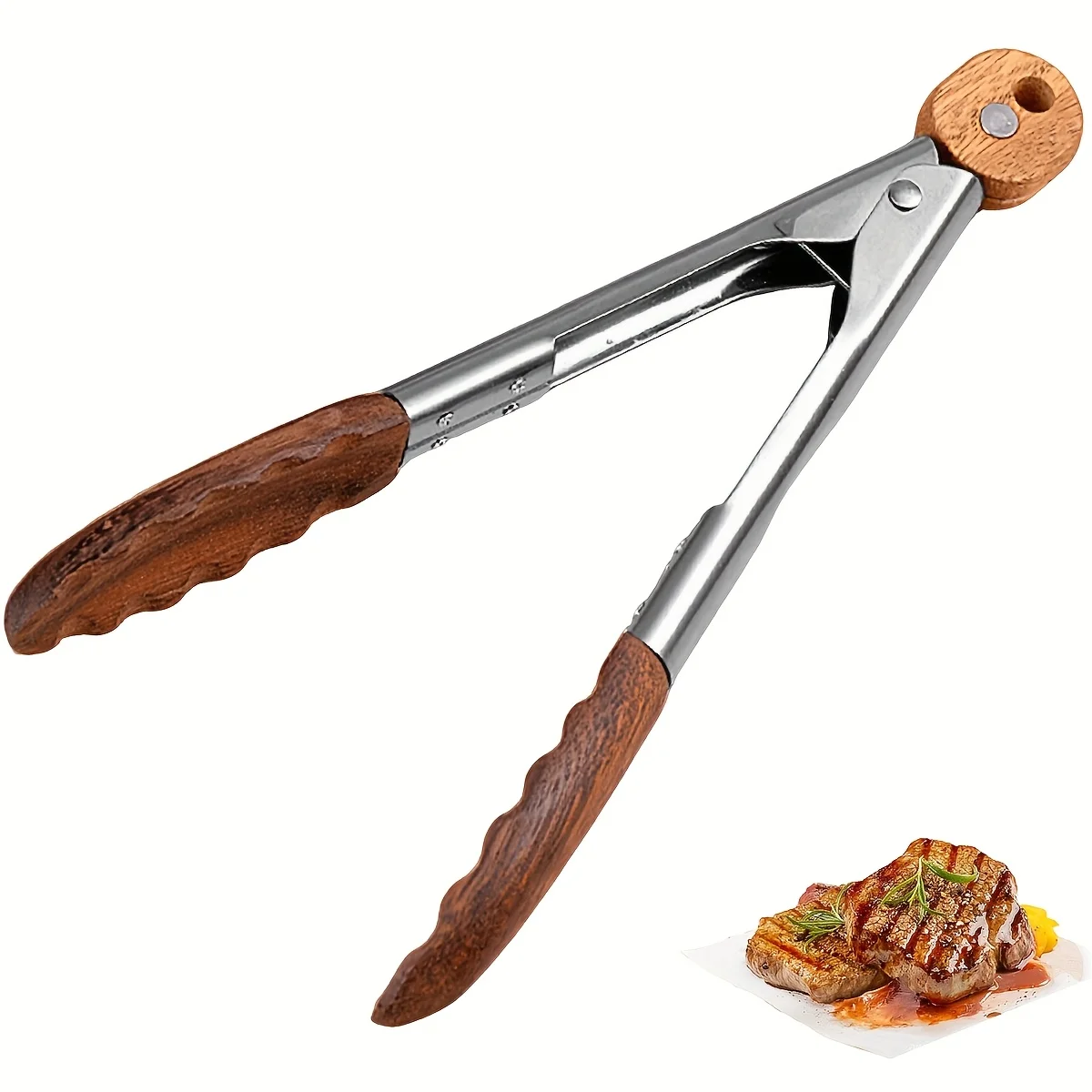 

D2 9in Cooking BBQ Tongs with Hanging Hole Upgraded Version Kitchen kebab Tongs for Cooking Serving Food Grilling Cooking BBQ