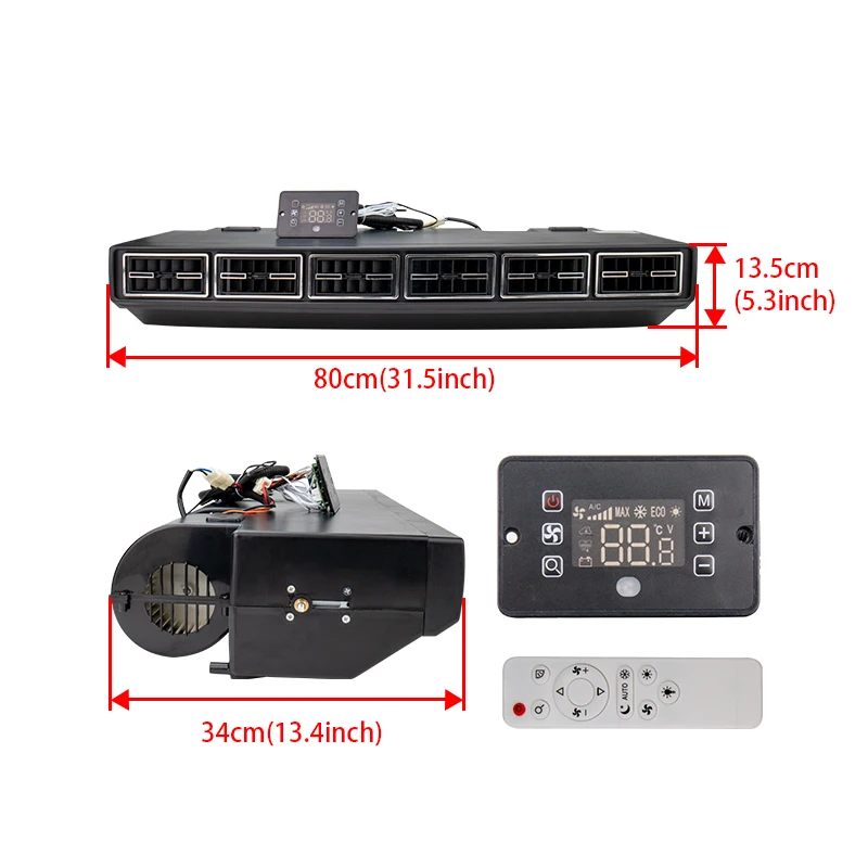Universal Auto Electric Air Conditioning Evaporator Kit for Heavy Duty Truck Bus Van RV Motorhome Automotive A/C Conditioner