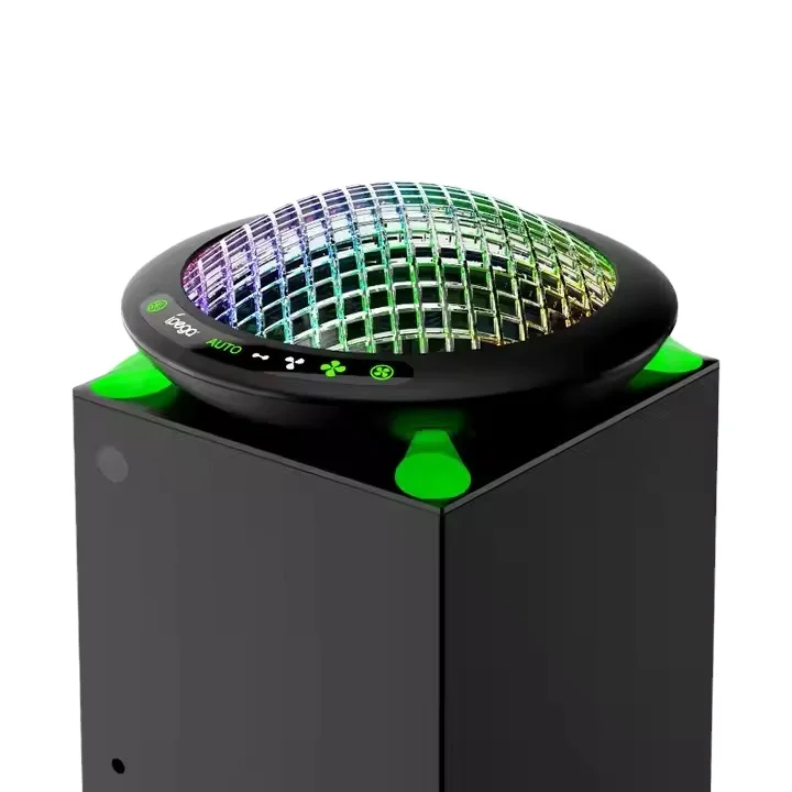 Xbox 시리즈 X 콘솔용 RGB 냉각 팬 USB 쿨러 액세서리 상단 장착 냉각 팬