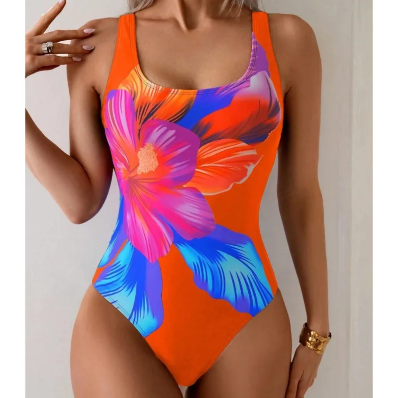 

Цельный купальник большого размера с подкладкой для груди, для плавания в бассейне и на пляже, женский купальный костюм