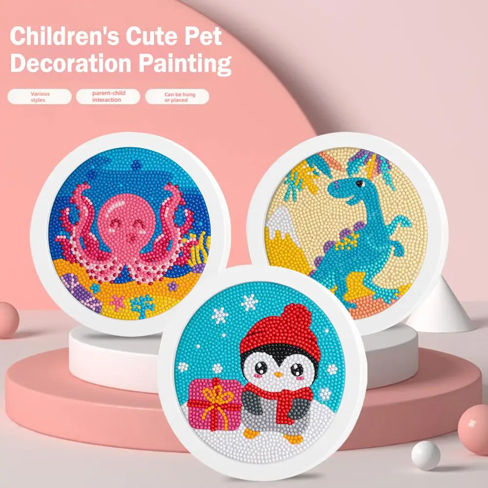 DIY Kits Cartoon Animal Picture Crystal Rhinestone Diamond Embroidery for Adults Kids Beginners Art Craft Tools K0H6