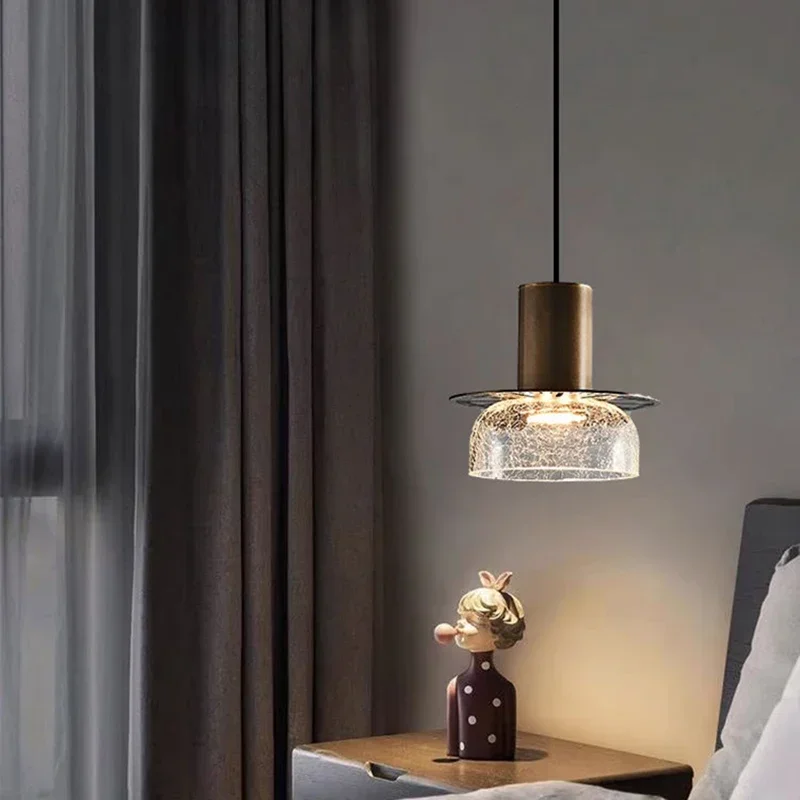 Creative Cracked Glass Pendant Light for Dining Room Bedroom Bar Shop Chandelier  with LED Dropshipping Crod Adjustable