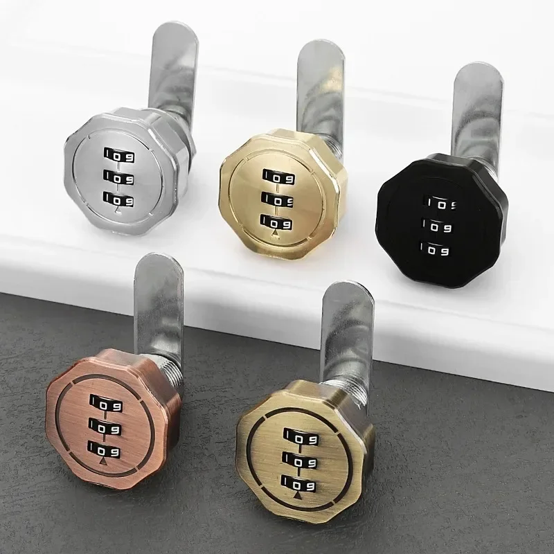 Universal Mechanical Password Lock Turn Tongue Lock Desk Drawer Shopping Mall Display Cabinet Door File Mailbox Lock Key-free