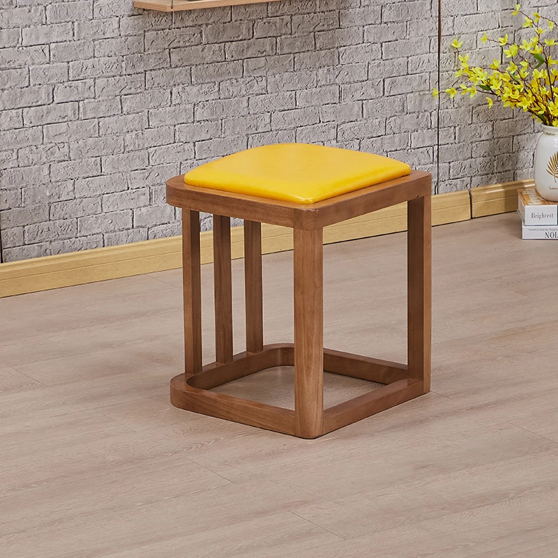 

Living Room Furniture Solid Wood Chair Creative Dining Stool Office Tea Stool Porch Shoe Changing Stool Footstool Mobile Seat